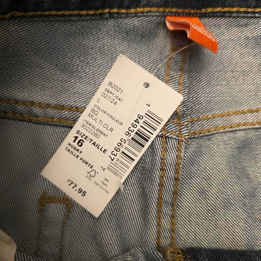 NWT Childrens Place Boys Jeans Size 16 Blue Denim‎ Straight Adjustable Waist - Picture 11 of 13